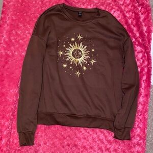 Brown Sun & Moon Sweater